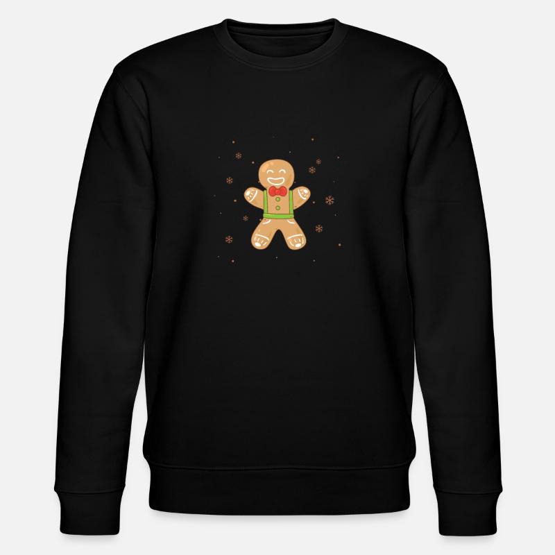 Lebkuchenmann Lustige Weihnachtsplätzchen Backen - Stanley/Stella Unisex Bio-Sweatshirt CHANGER  - Schwarz