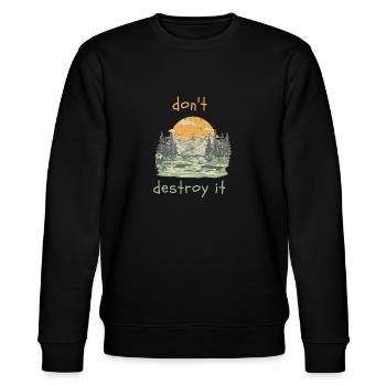 do not destroy it - Stanley/Stella CHANGER Unisex Organic Sweatshirt - black - Front - Nik (191cm) & Marisol (170cm)