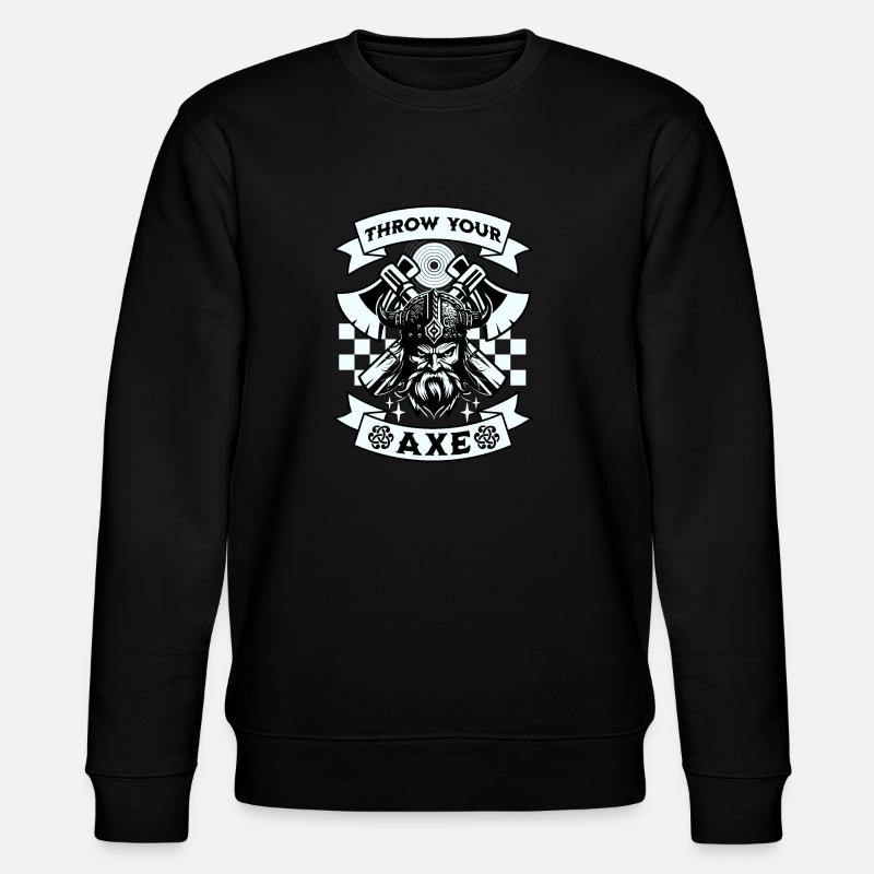 Axe Throwing Vikings - Stanley/Stella CHANGER Unisex Organic Sweatshirt - black