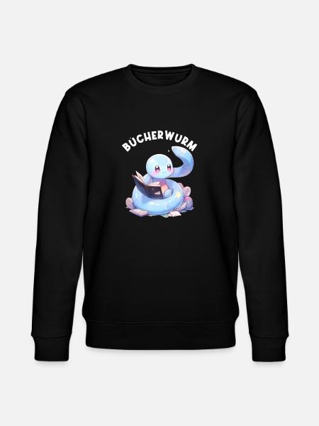 Leidenschaftlicher Leser Leserin Leseratte - Stanley/Stella Unisex Bio-Sweatshirt CHANGER - Schwarz