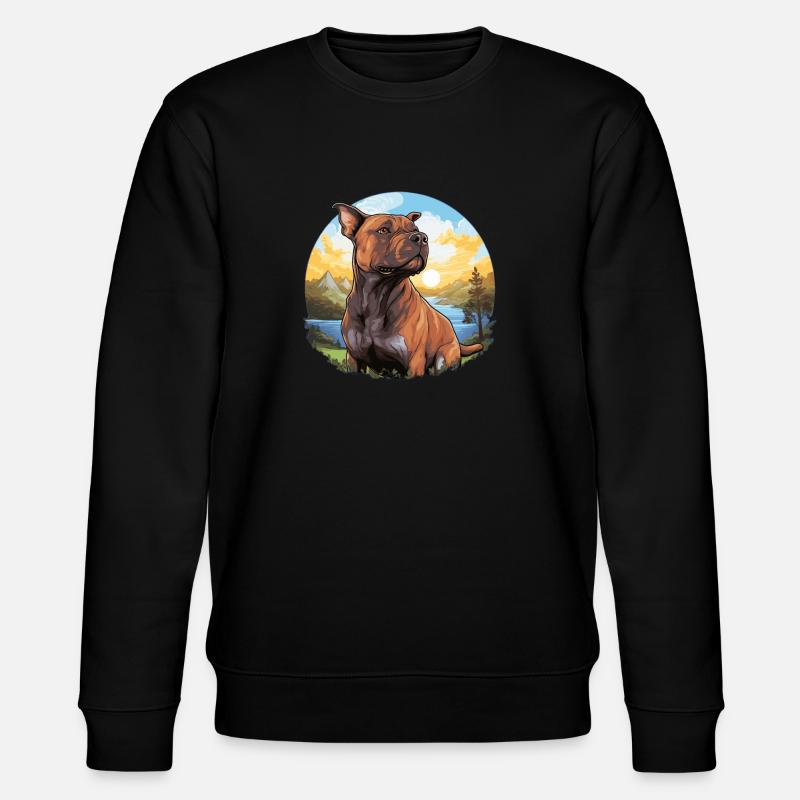 Hund American Pitbull - Stanley/Stella Unisex Bio-Sweatshirt CHANGER  - Schwarz