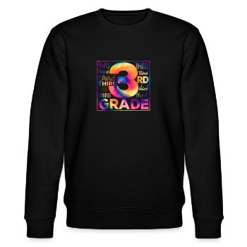 Tie Dye 3. Klasse Drittes Typografie-Team Schüler - Stanley/Stella Unisex Bio-Sweatshirt CHANGER  - Schwarz - Vorne - Nik (191cm) & Marisol (170cm)