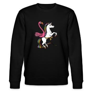 Flamingo Bird Riding Licorne magique - Sweat bio CHANGER Stanley/Stella Unisexe - noir - Devant - Nik (191cm) & Marisol (170cm)