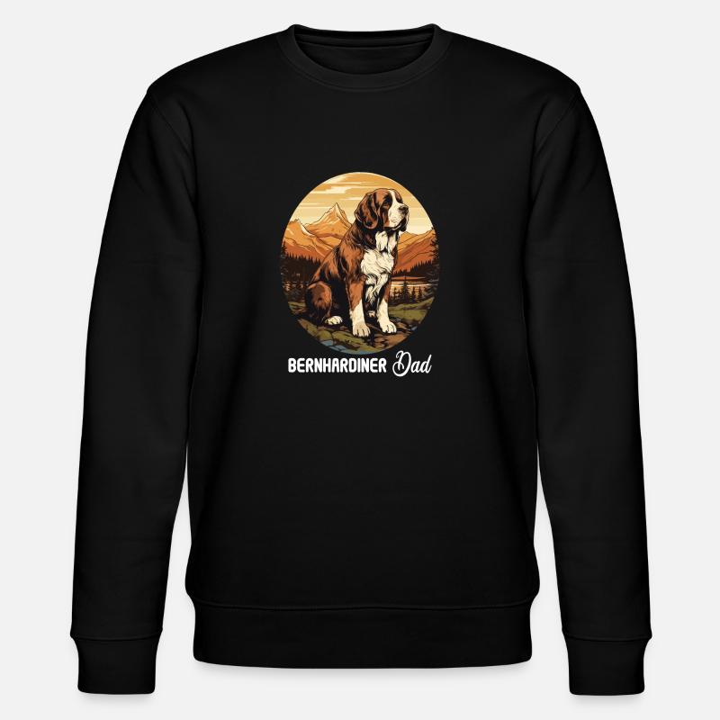 Hund Bernhardiner - Stanley/Stella Unisex Bio-Sweatshirt CHANGER  - Schwarz