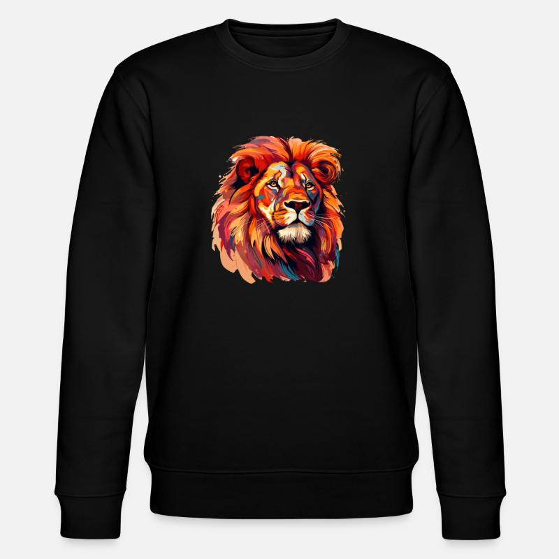 Gemalter Löwe - Stanley/Stella Unisex Bio-Sweatshirt CHANGER  - Schwarz