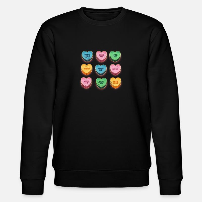 Joyeuse Saint-Valentin Candy Conversation Coeurs - Sweat bio CHANGER Stanley/Stella Unisexe - noir