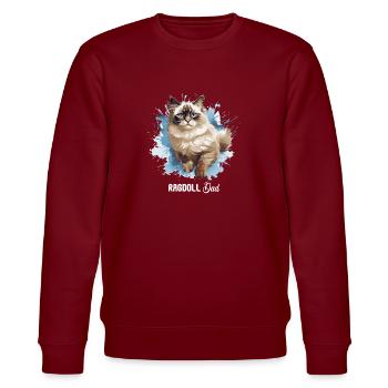 Ragdoll - Stanley/Stella Unisex Bio-Sweatshirt CHANGER  - Burgunderrot - Vorne - Nik (191cm) & Marisol (170cm)