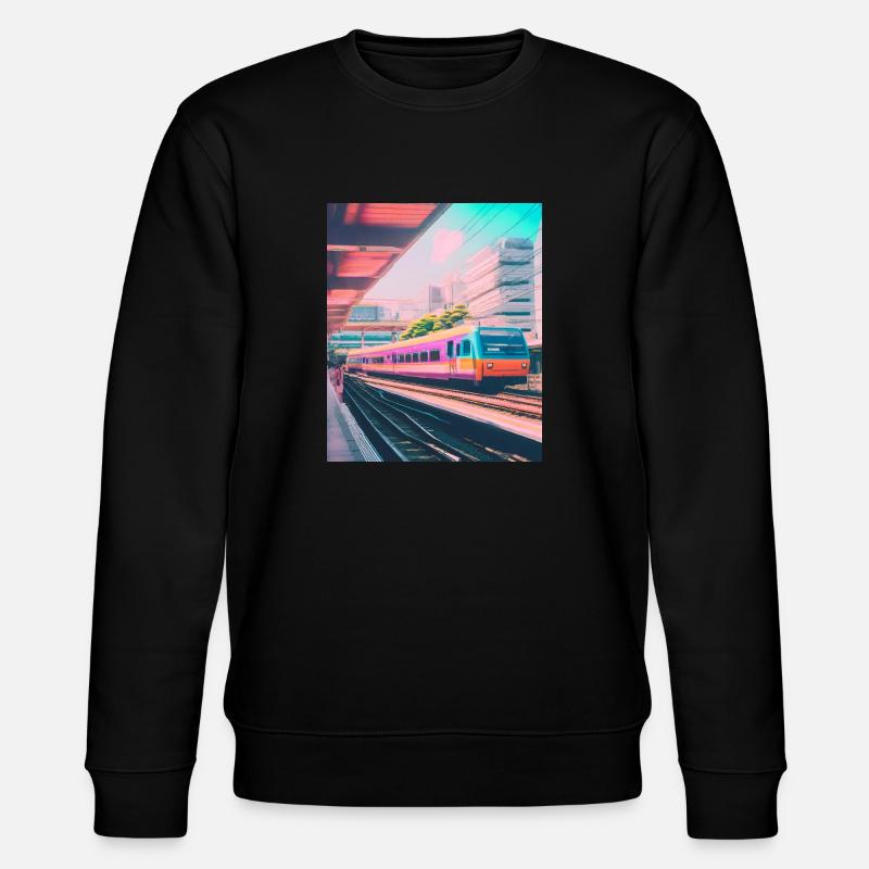 Zug Japan Bahnhof - Stanley/Stella Unisex Bio-Sweatshirt CHANGER  - Schwarz