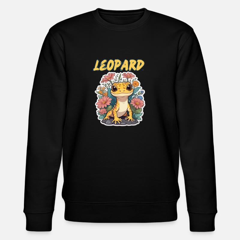 Leopard Lizard Gecko - Stanley/Stella CHANGER Unisex Organic Sweatshirt - black