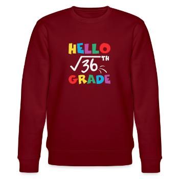 Hello 36th grade - Stanley/Stella Unisex Bio-Sweatshirt CHANGER  - Burgunderrot - Vorne - Nik (191cm) & Marisol (170cm)