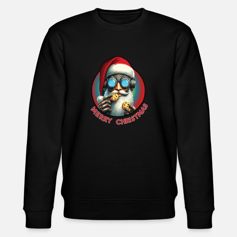 Weihnachtsmann Cyberpunk - Stanley/Stella Unisex Bio-Sweatshirt CHANGER  - Schwarz