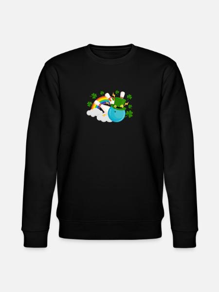 Funny Bowling Balls Shamrock Leprechaun - Stanley/Stella CHANGER Unisex Organic Sweatshirt - black