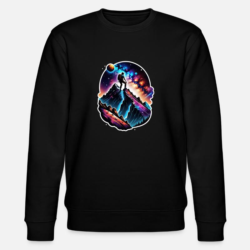 Climbing - Moon - Space - Stanley/Stella CHANGER Unisex Organic Sweatshirt - black