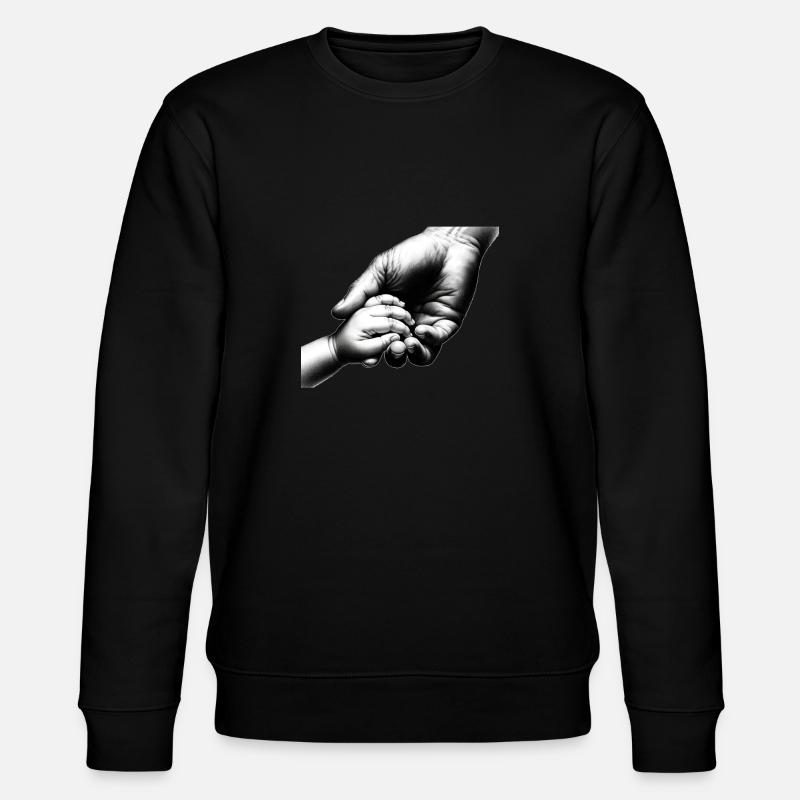 Papa Mama Kind Hände halten - Stanley/Stella Unisex Bio-Sweatshirt CHANGER - Schwarz
