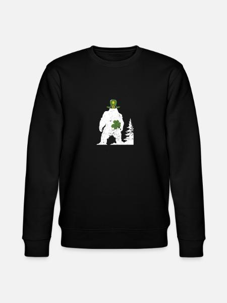 Irish Bigfoot Sasquatch Shamrock Funny - Stanley/Stella CHANGER Unisex Organic Sweatshirt - black