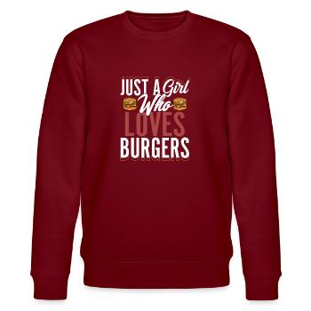 Juste Une Fille Qui Aime Les Burgers Hamburger Nourriture Viande - Sweat bio CHANGER Stanley/Stella Unisexe - bordeaux - Devant - Nik (191cm) & Marisol (170cm)