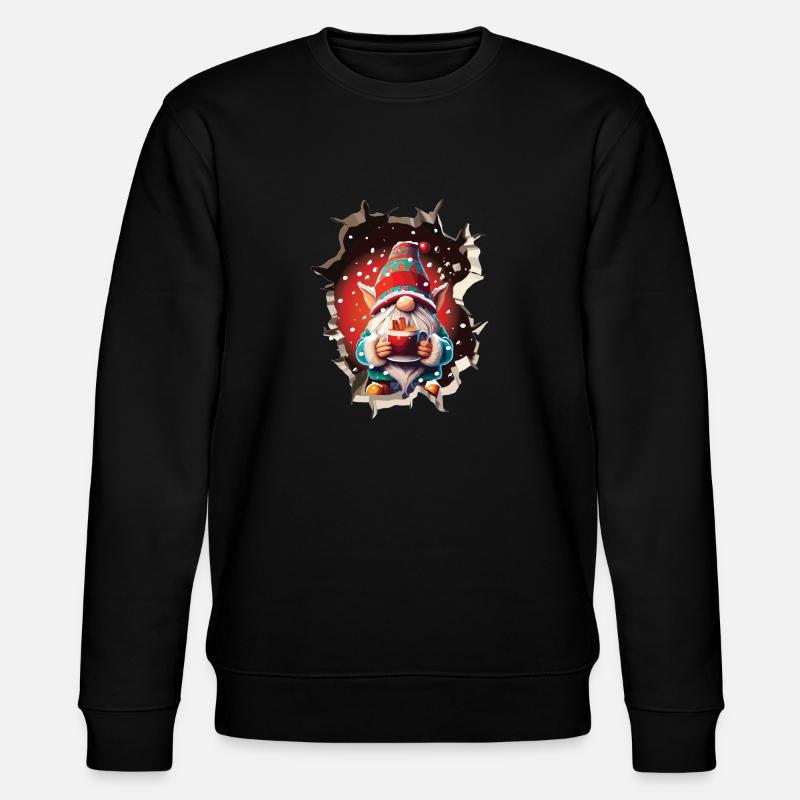 Hiver, Noël, Gnome, Percée, Trou - Sweat bio CHANGER Stanley/Stella Unisexe - noir
