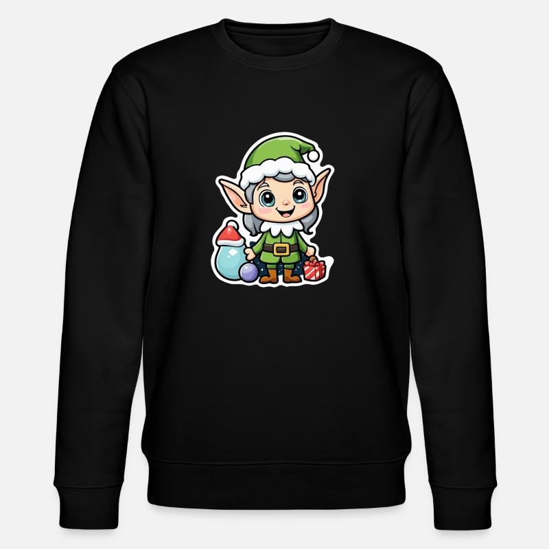 Elf Christmas Elf Gift Elf - Stanley/Stella CHANGER Unisex Organic Sweatshirt - black
