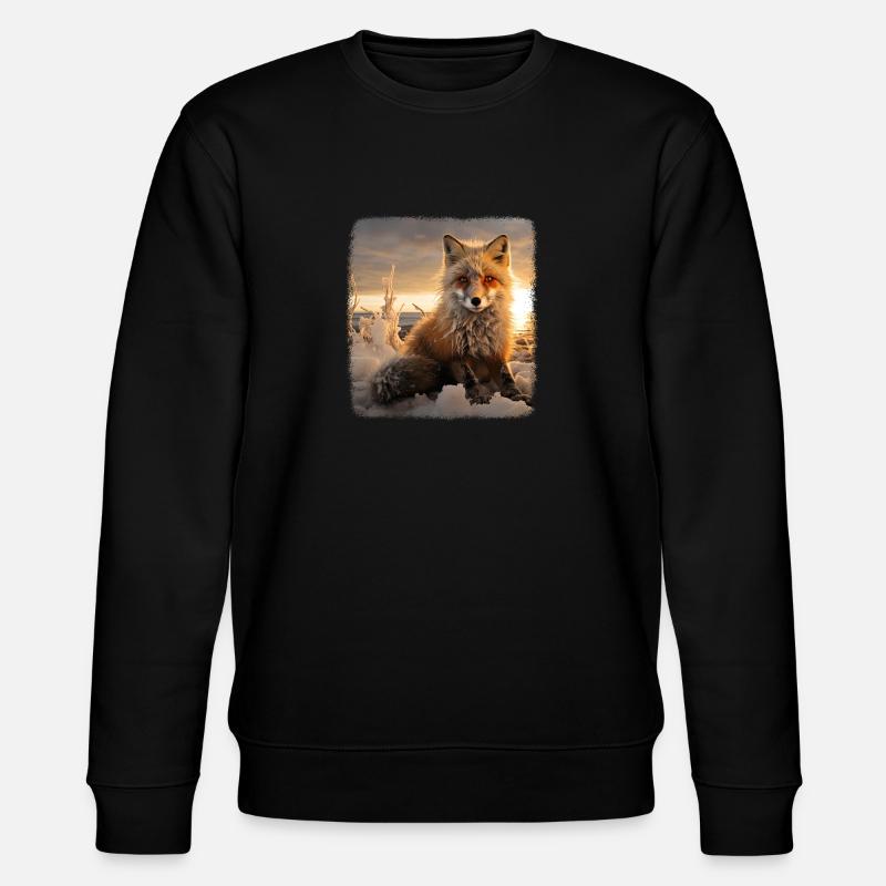 Foxes realistic fox - Stanley/Stella CHANGER Unisex Organic Sweatshirt - black