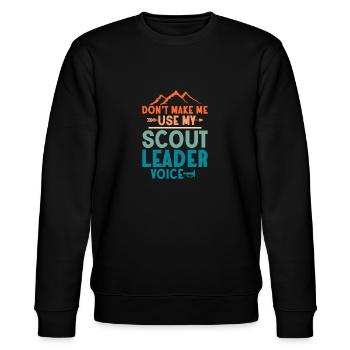 Hear My Scout Leader Voice: Commanding Tee - Stanley/Stella Unisex Bio-Sweatshirt CHANGER  - Schwarz - Vorne - Nik (191cm) & Marisol (170cm)
