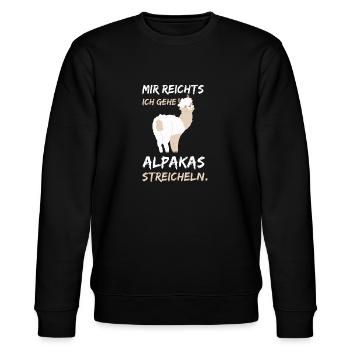 Alpaka - Mir Reichts Ich gehe Alpakas Streicheln - Stanley/Stella Unisex Bio-Sweatshirt CHANGER  - Schwarz - Vorne - Nik (191cm) & Marisol (170cm)