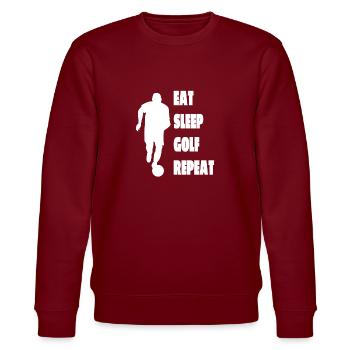 Golfspieler Golf Golfverein Golfsport Golfplatz - Stanley/Stella Unisex Bio-Sweatshirt CHANGER  - Burgunderrot - Vorne - Nik (191cm) & Marisol (170cm)