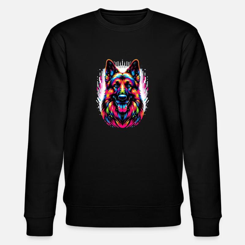 German Shepherd, German Shepherd - Stanley/Stella CHANGER Unisex Organic Sweatshirt - black
