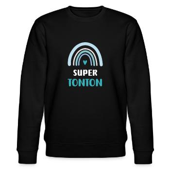 Super Uncle Rainbow Uncle Gift - Stanley/Stella CHANGER Unisex Organic Sweatshirt - black - Front - Nik (191cm) & Marisol (170cm)