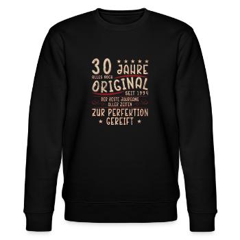 30 Jahre - Stanley/Stella Unisex Bio-Sweatshirt CHANGER  - Schwarz - Vorne - Nik (191cm) & Marisol (170cm)
