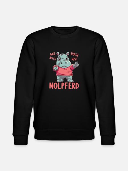 Hippo Hippo Complain Complainer Nölpferd - Stanley/Stella CHANGER Unisex Organic Sweatshirt - black
