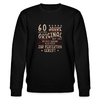 60. Geburtstag lustiger Spruch zum sechzigsten - Stanley/Stella Unisex Bio-Sweatshirt CHANGER  - Schwarz - Vorne - Nik (191cm) & Marisol (170cm)