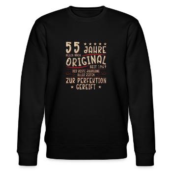 55 Geburtstag Legende Geburtstagsspruch 55 Jahre - Stanley/Stella Unisex Bio-Sweatshirt CHANGER  - Schwarz - Vorne - Nik (191cm) & Marisol (170cm)
