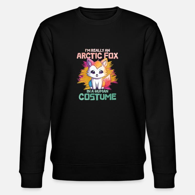 Cute arctic fox gift - Stanley/Stella CHANGER Unisex Organic Sweatshirt - black