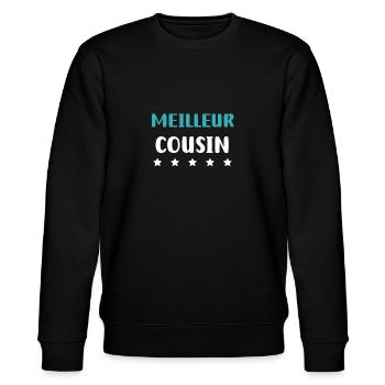 Best Cousin Personalized Cousin Gift Cousin - Stanley/Stella CHANGER Unisex Organic Sweatshirt - black - Front - Nik (191cm) & Marisol (170cm)