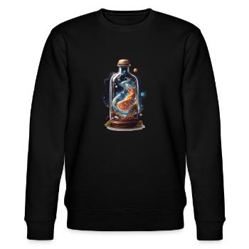 Universum in Flasche Boho Style Ästhetik - Stanley/Stella Unisex Bio-Sweatshirt CHANGER  - Schwarz - Vorne - Nik (191cm) & Marisol (170cm)