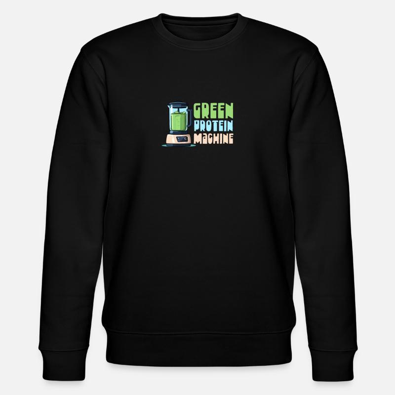 Vegan Athlete Green Protein Machine - Stanley/Stella CHANGER Unisex Organic Sweatshirt - black