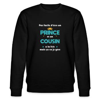 cousin prince cadeau cousin - Sweat bio CHANGER Stanley/Stella Unisexe - noir - Devant - Nik (191cm) & Marisol (170cm)