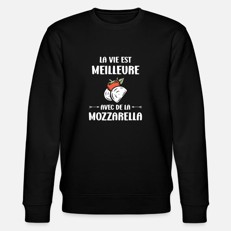 Humour mozzarella - Sweat bio CHANGER Stanley/Stella Unisexe - noir