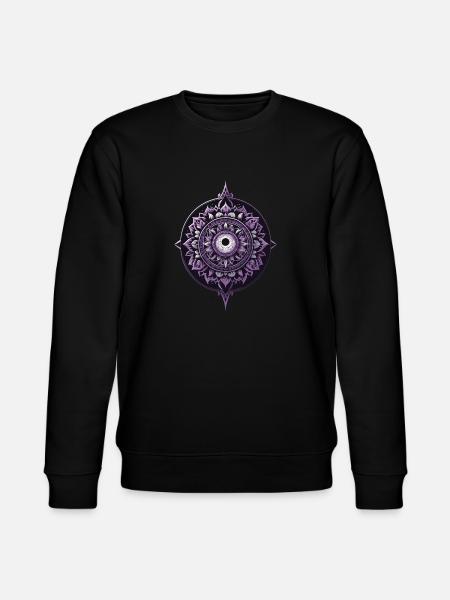 Mandala Design Aesthetic Pattern Spiritual - Stanley/Stella CHANGER Unisex Organic Sweatshirt - black