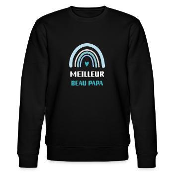 Best Beautiful Rainbow Dad Gift - Stanley/Stella CHANGER Unisex Organic Sweatshirt - black - Front - Nik (191cm) & Marisol (170cm)