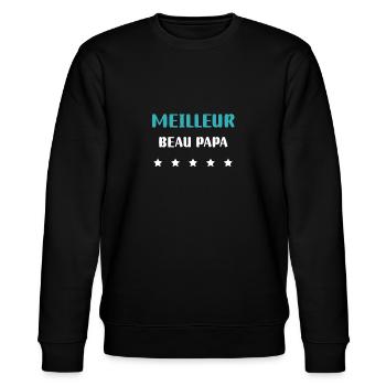 Bestes schönes schönes Papa personalisiertes Geschenk - Stanley/Stella Unisex Bio-Sweatshirt CHANGER  - Schwarz - Vorne - Nik (191cm) & Marisol (170cm)