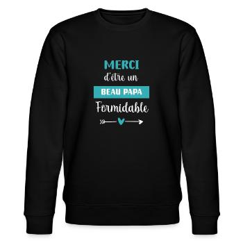 Thank you beautiful dad terrific gift - Stanley/Stella CHANGER Unisex Organic Sweatshirt - black - Front - Nik (191cm) & Marisol (170cm)