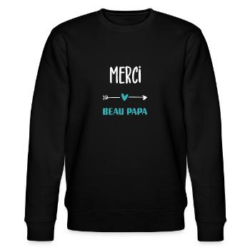 Danke schönes Papa-Humor-Geschenk - Stanley/Stella Unisex Bio-Sweatshirt CHANGER  - Schwarz - Vorne - Nik (191cm) & Marisol (170cm)