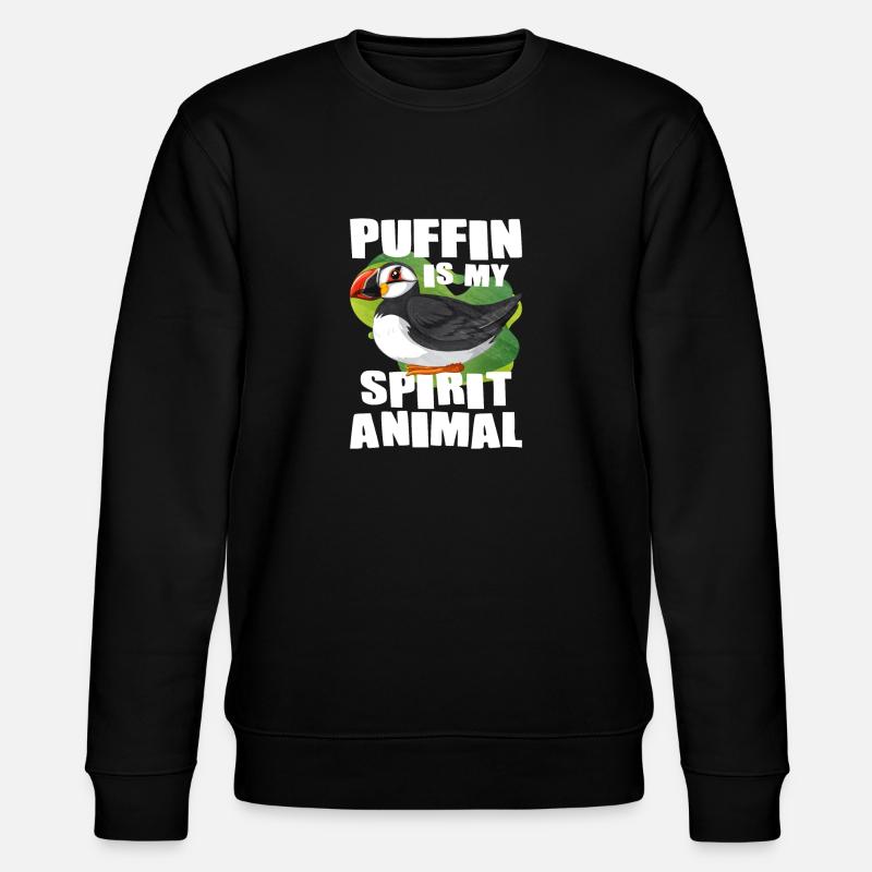 Puffin Bird Gift - Stanley/Stella CHANGER Unisex Organic Sweatshirt - black