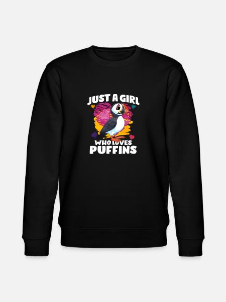 Puffin Bird Gift - Stanley/Stella CHANGER Unisex Organic Sweatshirt - black