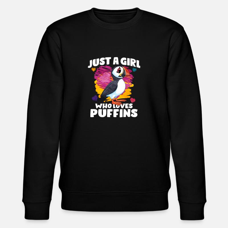Puffin Bird Gift - Stanley/Stella CHANGER Unisex Organic Sweatshirt - black