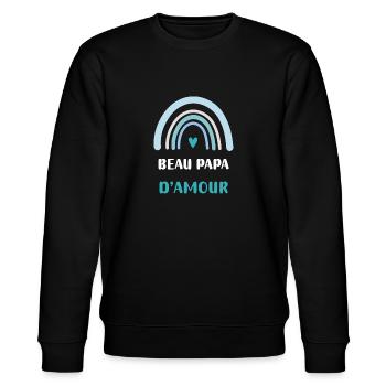 Schöne Regenbogen-Liebe-Papa-Geschenk - Stanley/Stella Unisex Bio-Sweatshirt CHANGER  - Schwarz - Vorne - Nik (191cm) & Marisol (170cm)
