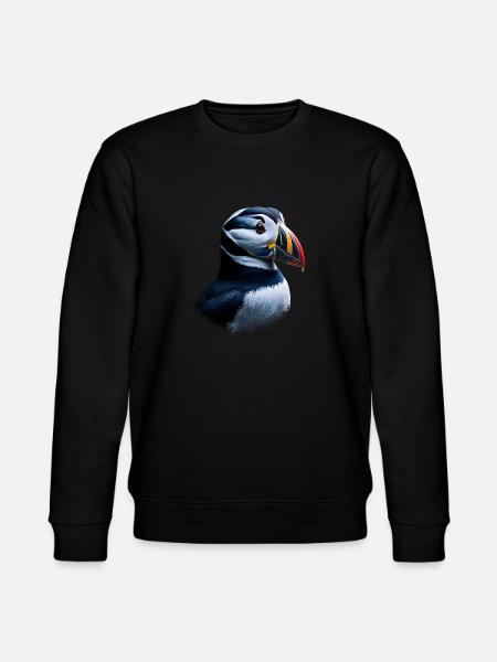 Puffin Bird Gift - Stanley/Stella CHANGER Unisex Organic Sweatshirt - black