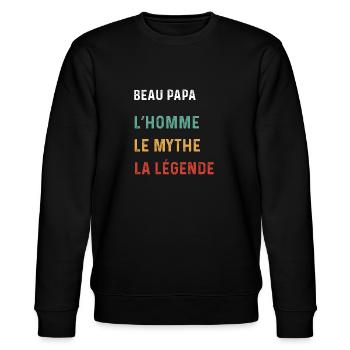 Hübscher Vater Mann Mythos Legende Vintage Geschenk - Stanley/Stella Unisex Bio-Sweatshirt CHANGER  - Schwarz - Vorne - Nik (191cm) & Marisol (170cm)