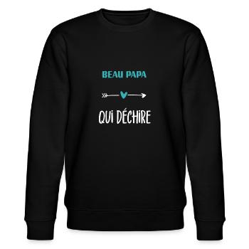 Beautiful Dad Tearing Humor Gift - Stanley/Stella CHANGER Unisex Organic Sweatshirt - black - Front - Nik (191cm) & Marisol (170cm)